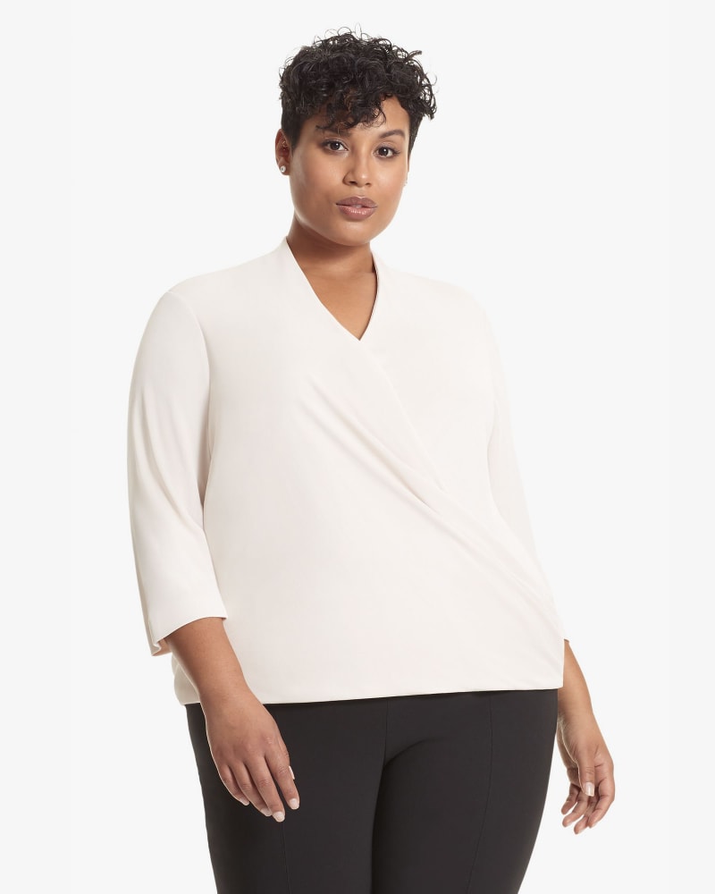 Front of plus size Deneuve Faux-Wrap Top by M.M.LaFleur | Dia&Co | dia_product_style_image_id:160679